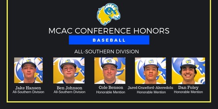 Baseball Places Five on MCAC All-Southern Division Team